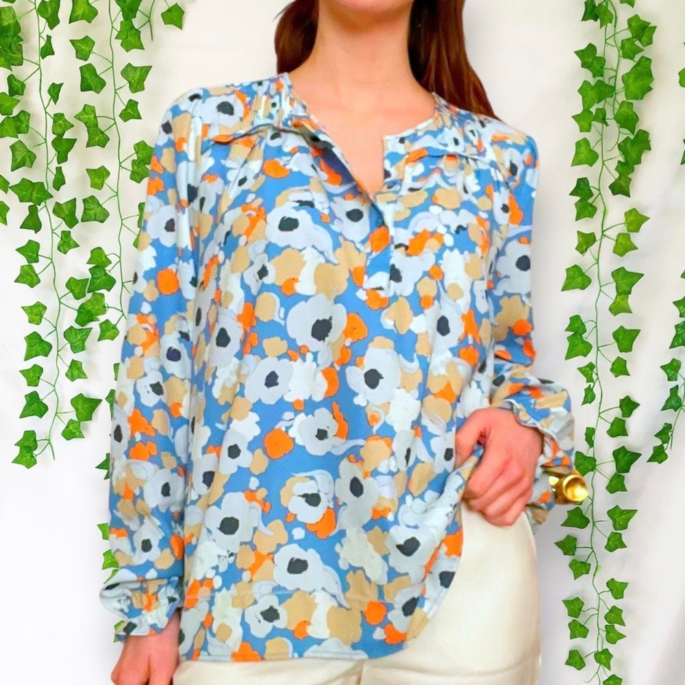 Blue floral Joie blouse